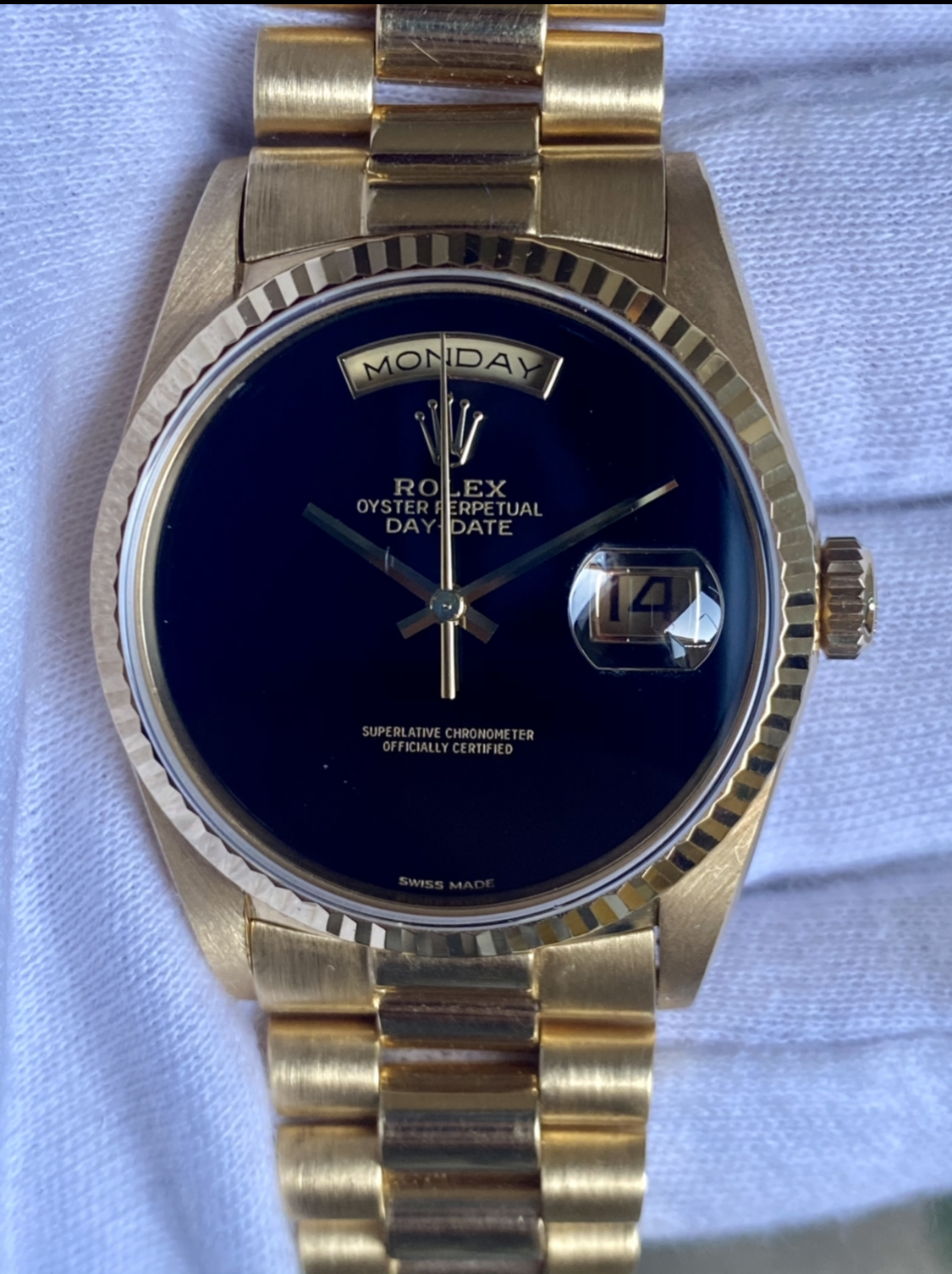 rolex day date onyx dial
