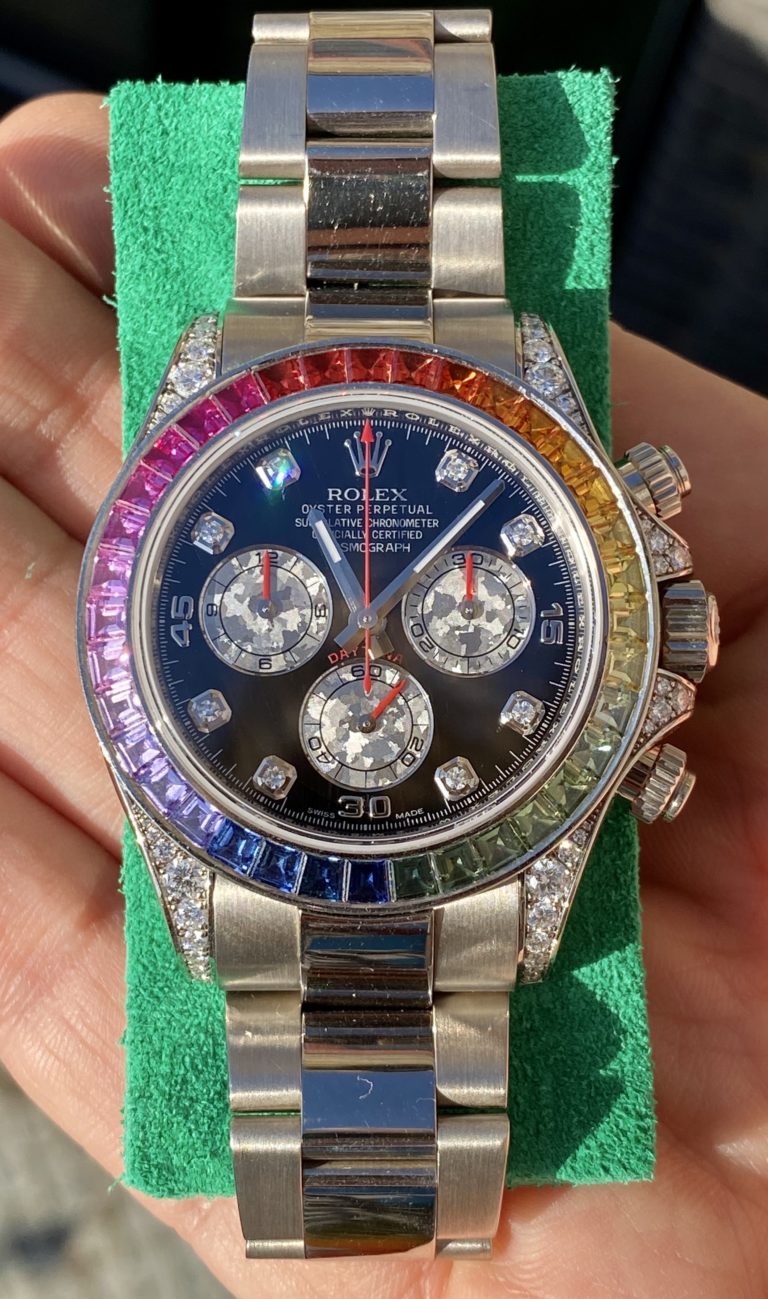 Rolex Daytona Rainbow 116599RBOW White Gold Full Set - Precious Time